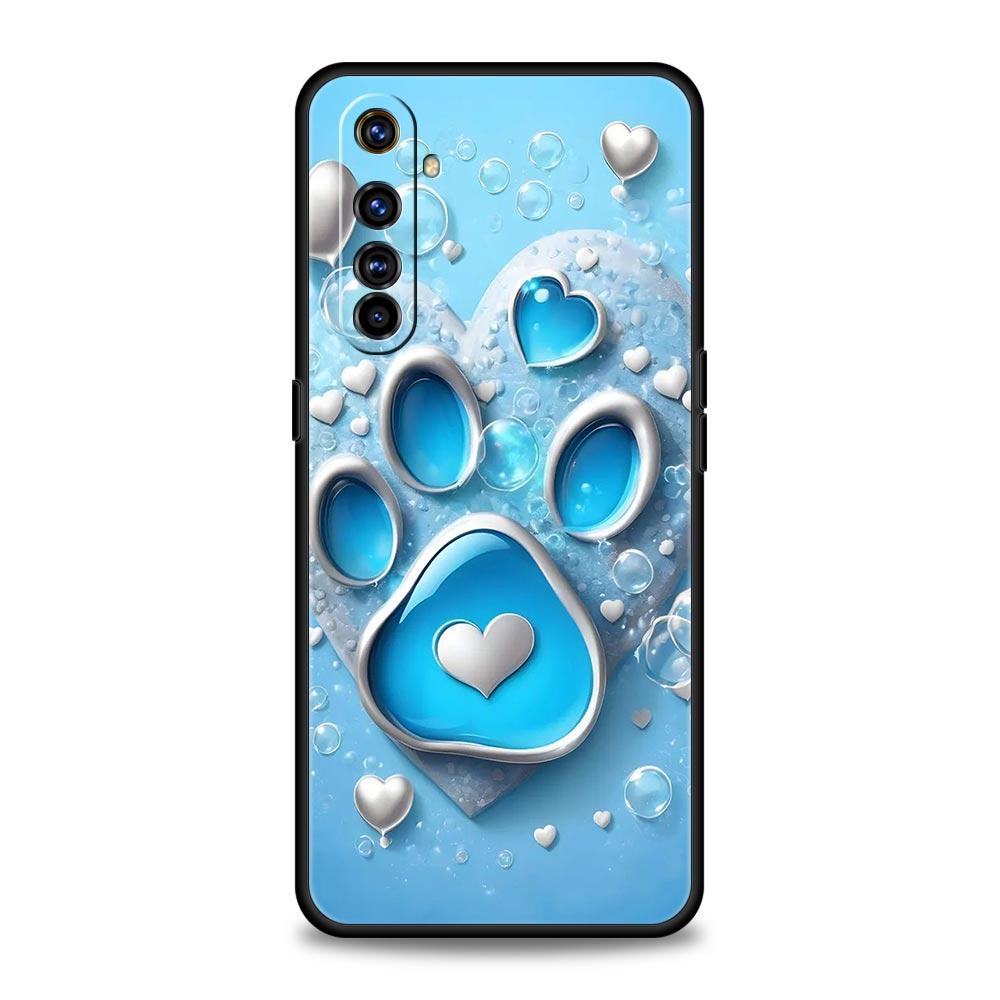 Чехол с эстетикой отпечатка лапы для Realme C67 C63 C55 C53 C35 C25 C21 GT 2 3 5 6 10 11 12 13 Pro Plus 5G Мягкий ТПУ Чехол для телефона Сумки