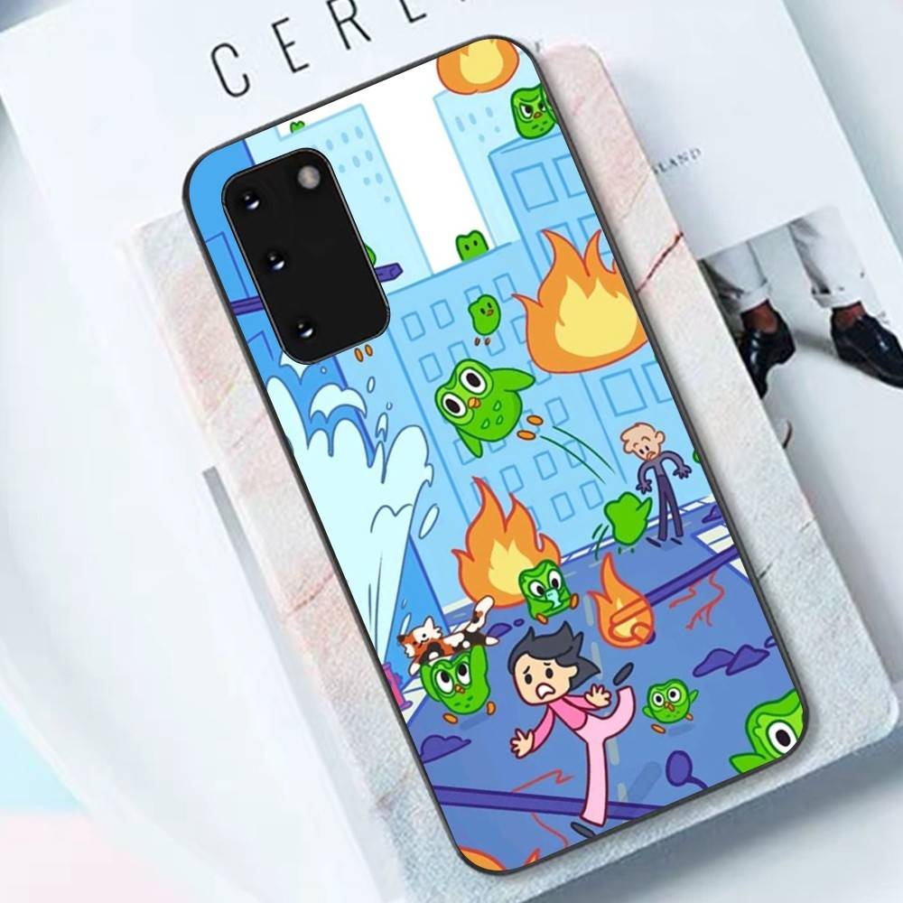 Популярный чехол для телефона с зеленой совой D-Duolingo для Samsung S 24 Fe 25 Ultra Plus 20 Lite 21 30 22 23 24 22 Ultra 5G Fundas