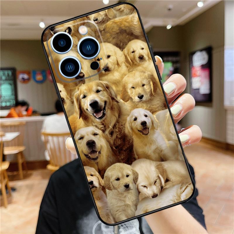 Golden Retriever Dog Case For iPhone 17 16 14 13 12 11 15 Pro Max Mini Plus 16e 17 Air Bumper Cover Accessories