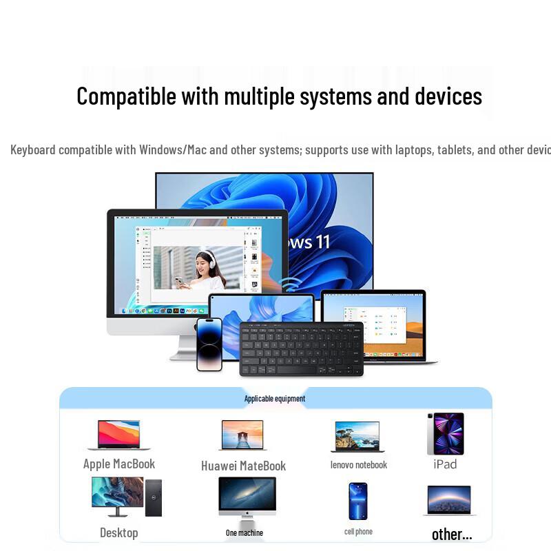 UGREEN K551 Silent Dual Mode Wireless Bluetooth Keyboard