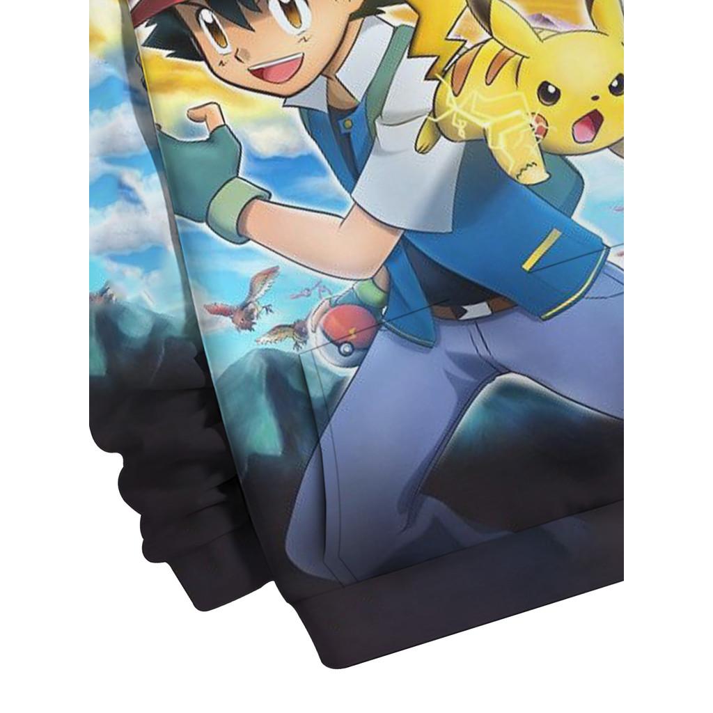 Pokémon Full Character Collection 3D Printed Hooded Sweatshirt 3-13 Years Old Children Cartoon Anime Long Sleeve Top