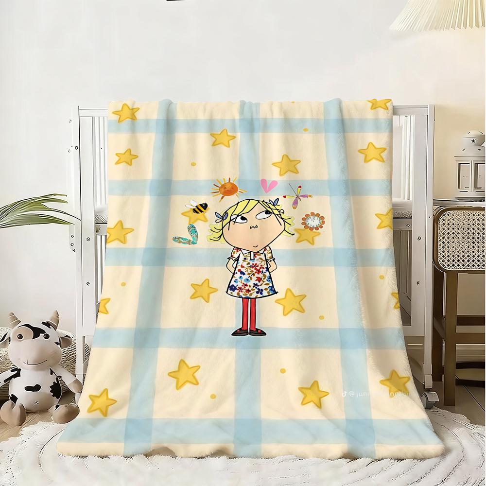 Anime Charlie and Lola Throw Kid-Friendly Flannel Throw Blanket Soft Warm Anti-Static Washable All Season