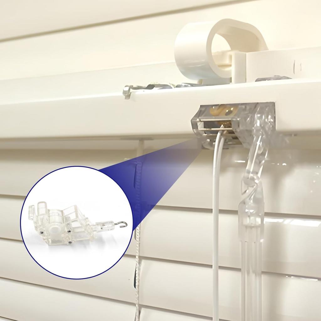 4 Pcs Low Profile Wand Tilter,Clear Heavy Duty Low Profile Rod Tilter with 7/32" Hexagon Shaped Gear Hook Connection for 2 inch Horizontal Blinds