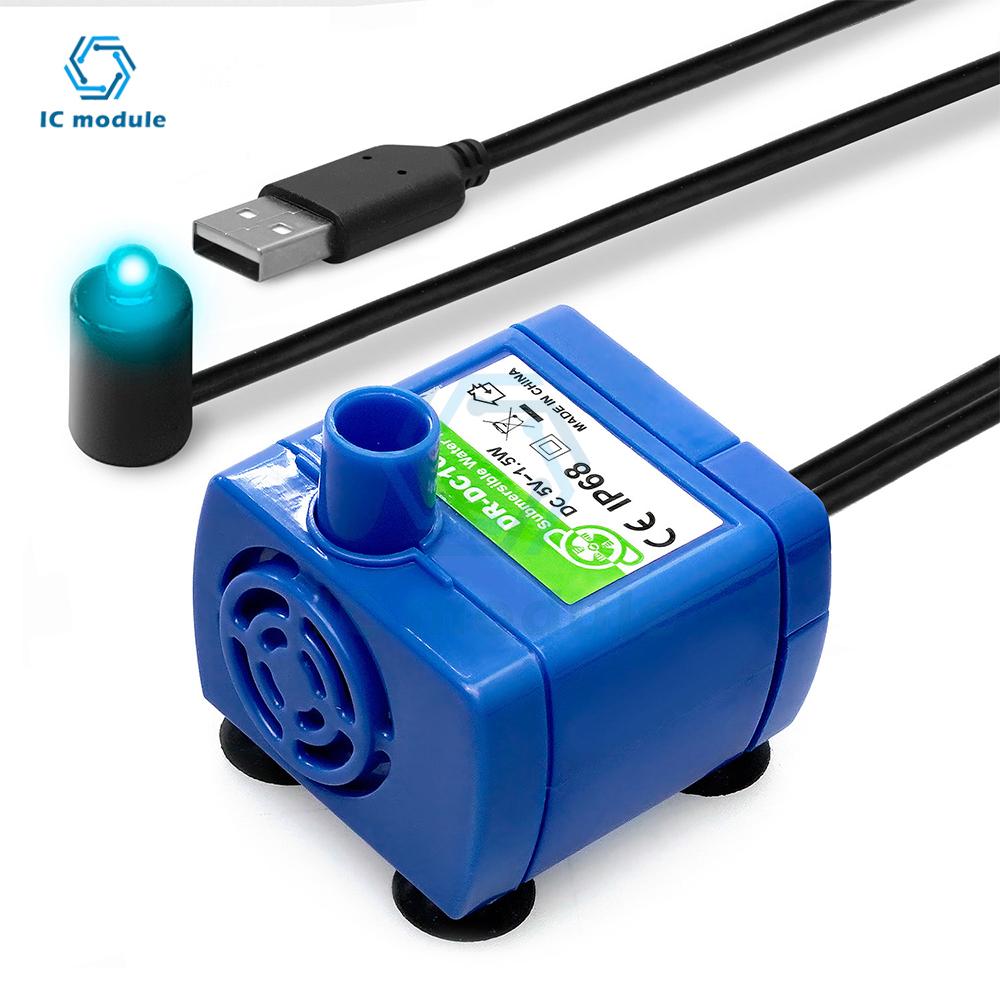 DC 5V USB Water Pump Pet Water Dispenser Pump 1.5W For Cats Water Bowl Dog Water Dispenser Pet Accessories LED Light