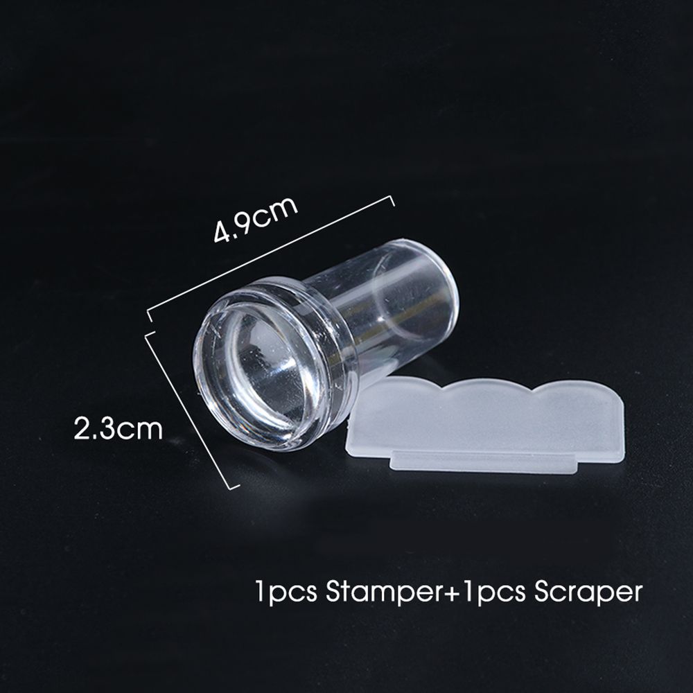 Stamping Mold Nail Design for French Tips Transparent Silicone Nail Stamper Scraper Set Jelly
