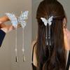 1pc Fashion Women's Butterfly Tassel Hair Accessory for Daily Holiday Exquisite Rhinestone Headpiece Elegant Cute Girl Hair Clip