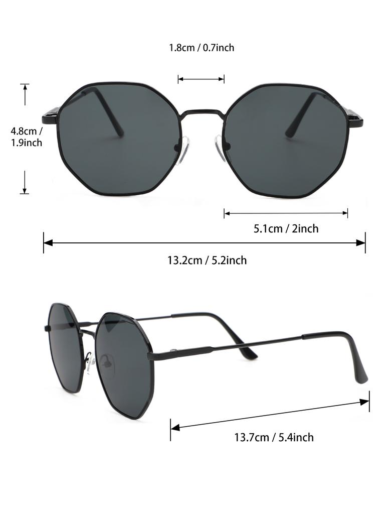1/2 Pcs Metal Geometric Round Frame Fashion Sunglasses For Vacation Decors Photo Props
