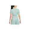 Nike Женская футболка Dri-FIT One Luxe с однотонным логотипом Twist Dry с короткими рукавами, минеральные топы DD4922-309