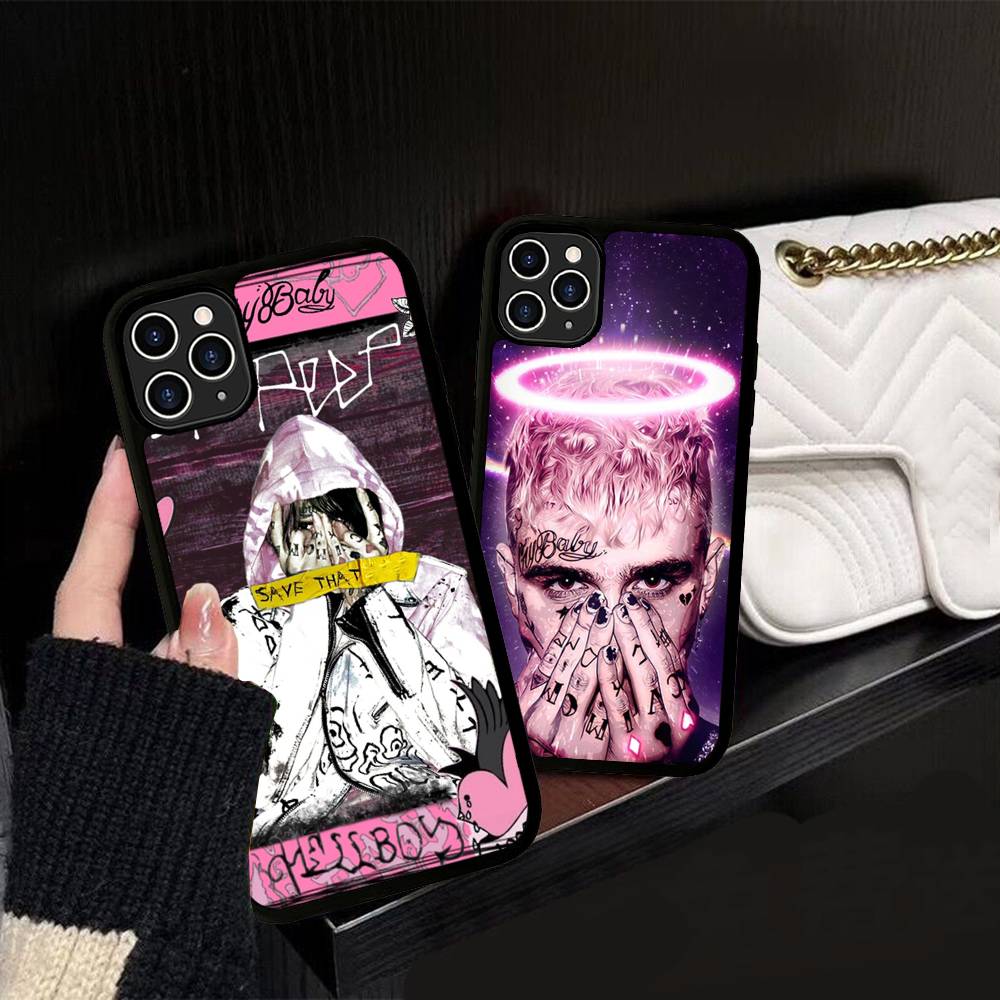 Чехол для телефона Emo Rapper Lil Peep для iPhone 17 16 Pro Max 11 12 13 14 15 Жесткий PC+TPU Задняя крышка с подставкой