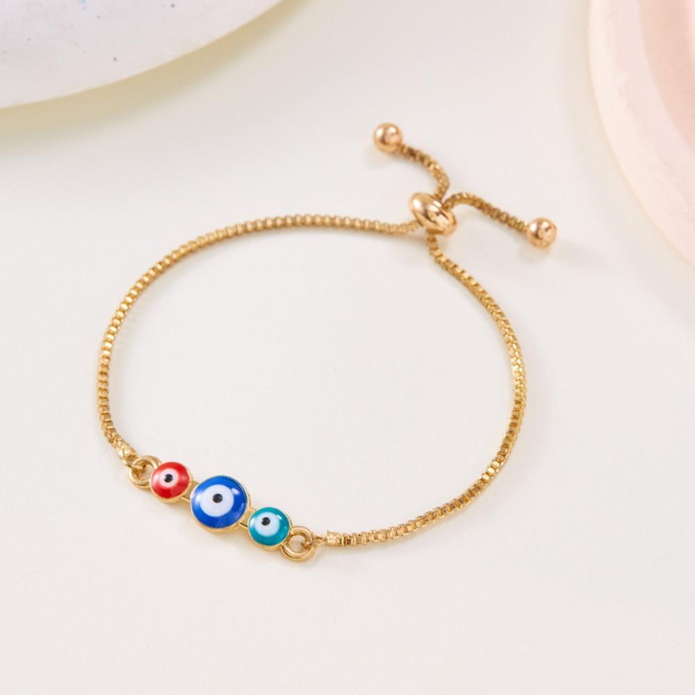 Браслет-цепочка с золотыми молитвенными синими глазами в турецком стиле, браслет с символом удачи, женские украшения