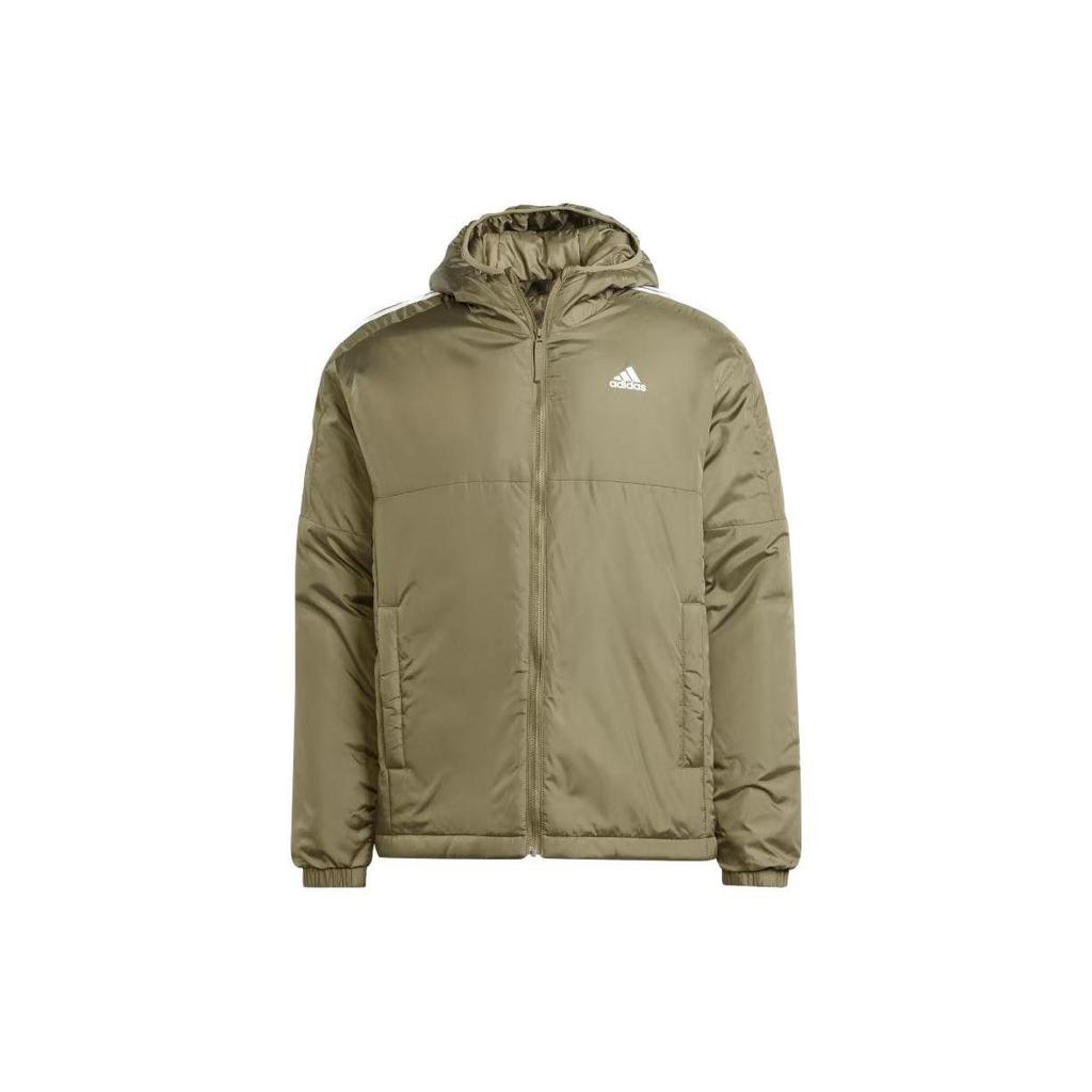 adidas Утепленная куртка с капюшоном Essentials Оливковая HZ5725