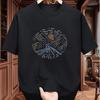 Men'S Cotton Casual Short Sleeve T-Shirt with Abstract Mountain Print - Soft Comfortable and Ve