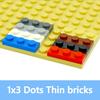 100Pcs MOC Thin Bricks Assembles Particles Plate 1 x 3 Dots Building Blocks Parts DIY Educational Gift Toys Compatible 3623