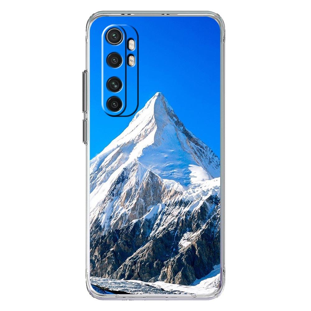 Чехол для телефона для Xiaomi Mi Poco X7 X6 X5 NFC X3 Pro 17 15T 15 14T 14 13T 11 12 13 Lite Прозрачный ТПУ Чехол Пейзаж с горными вершинами