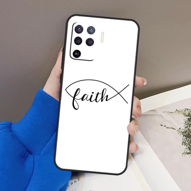 Чехол с изображением рыбы, христианского Иисуса Христа для Oppo A76 A16 A96 A17 A18 A60 A80 A40 A38 A58 A78 A98 A94 A74 A54 A15 A57 A77 A5 Pro
