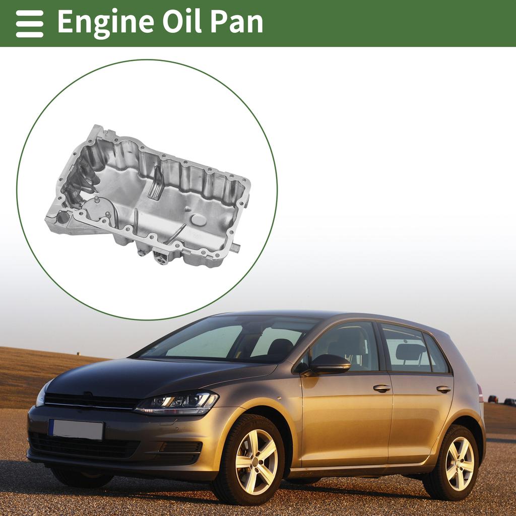 UXCELL No.06F103603 Engine Oil Pan Sump Transmission Oil Pan for Volkswagen Polo 2014-2017 Aluminum Replacement Part Oil Pan