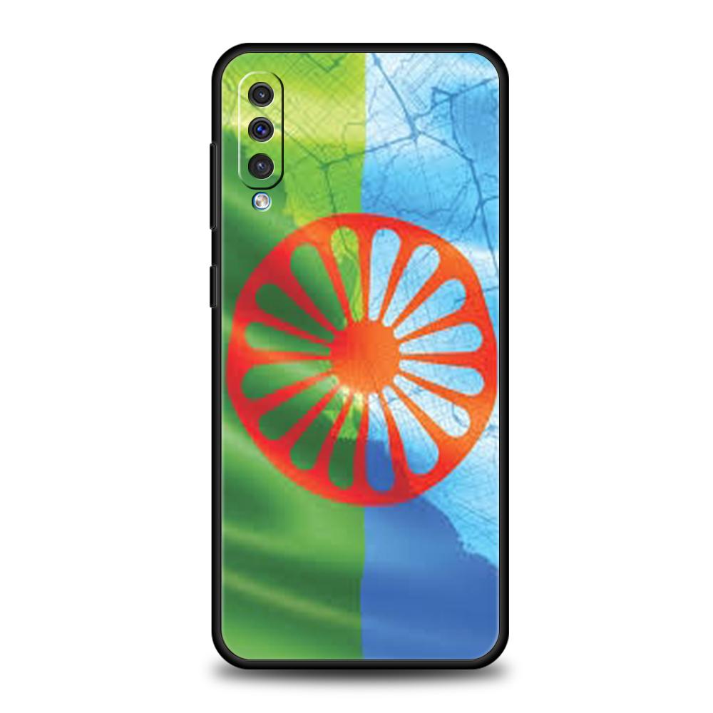 Чехол-флаг цыганский Рома для Samsung Galaxy A55 A35 A15 A14 A25 A54 A51 A71 A72 A73 A32 A52 A52S A41 5G Силиконовый