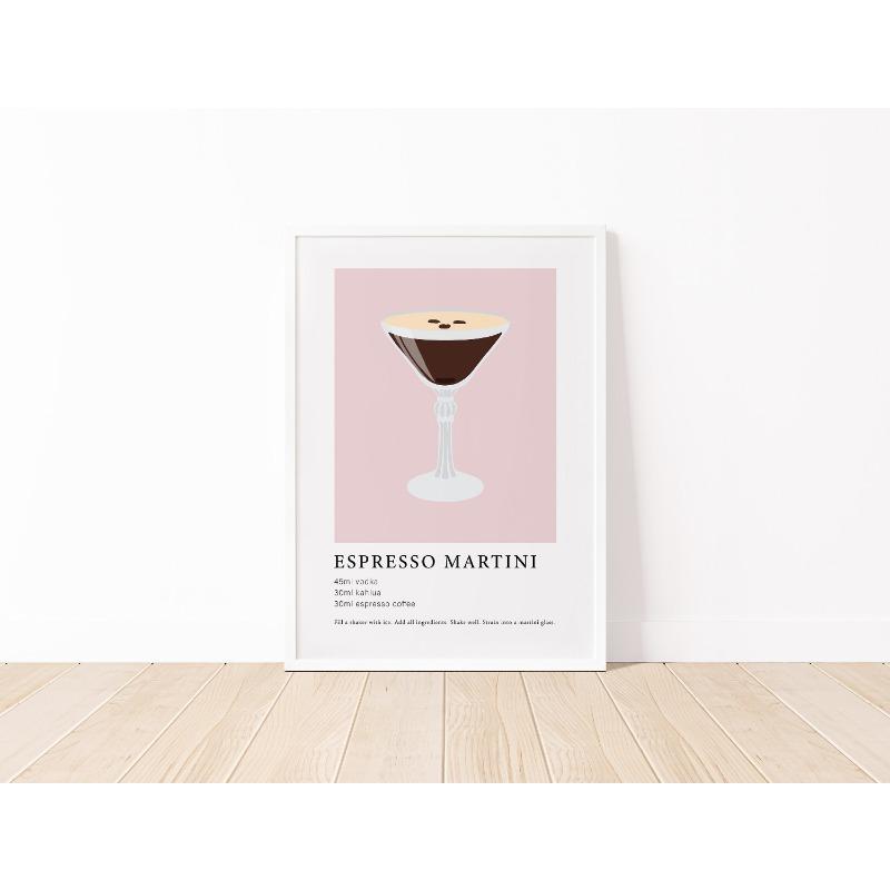 Modern Colorful Minimalist Alcohol Canvas Poster Cocktail Wall Art Aesthetic Drinks Print Kitchen Bar Living Room Decor