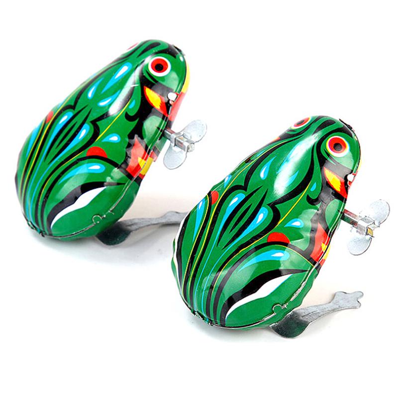 1 шт. детские классические игрушки олово заводные заводные игрушки прыгающая железная лягушка кролик игрушки