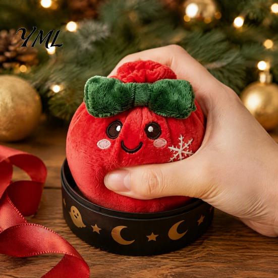 Steamed Bun Squeeze Toy Christmas Plush Dumpling Stress Relief Toy, Santa Claus Snowman Reindeer Holiday Reduction Relaxation Sensory with Steamer
