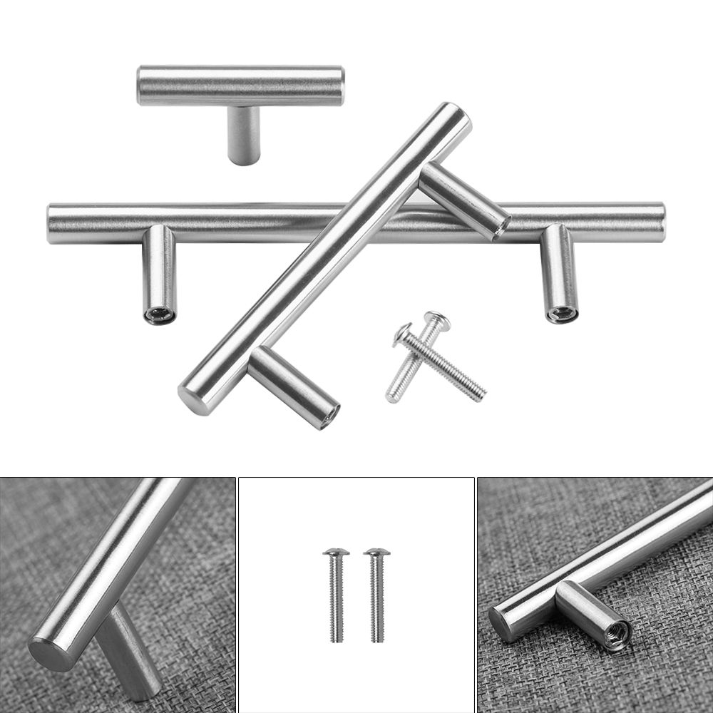 Component Cabinet Handles Hardware Door Knobs Stainless Steel  Knobs Wardrobe Pulls T-Bar Handle