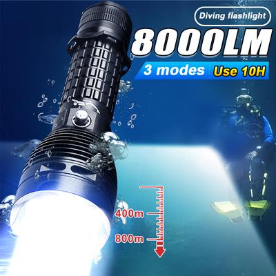 8000LM Upgrade XHP160 Фонарь для дайвинга Мощный профессиональный фонарь для дайвинга Перезаряжаемый подводный фонарь IP8 Водонепроницаемый фонарь для подводного плавания