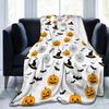 Halloween Blankets Fleece Textile Decor Witch Hat Black Bat Pumpkin Breathable Soft Throw Blanket for Bed Outdoor Quilt
