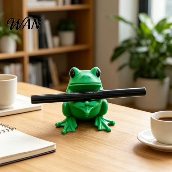 Милый Настольный Аксессуар Лягушка 3D Печатный Органайзер для Ручек, Ярко-Зеленая Подставка со Структурой для Захвата Ручек, Игривый Декор Антискользящий Настольный Органайзер для