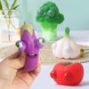 Staring Eyes Vegetable Squeeze Toy – Creative Soft Rubber Eggplant & Cauliflower for Kids