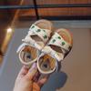 Baby Girls Leather Sandals Princess Sweet Kids Beach Sandals Summer New Children Toddlers Bow Sandals Embroidery Fruit Fashion