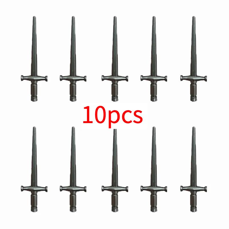 MOC Medieval Knights Building Blocks Solider Figures Accessories Wizard Farmer Craftsman Hat Cloak Mask Fire Spear Sword Bricks