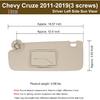 NHILES Left Driver Sun Visor Compatible With Chevy Cruze 2011- Sunshade Replacement Number 84126657 Color: Beige (3 Screw )