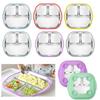 Stainless Steel Toddler Plate with Suction Base 3-Compartment Baby Bowl Non-Slip Silicone Grip Unbreakable Metal Kids Dish