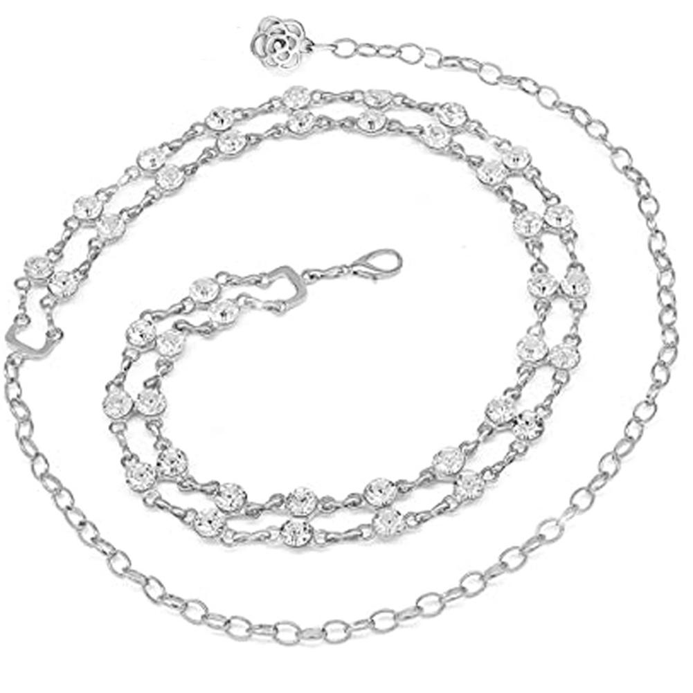 Women Retro Belt Luxury Fashion Rhinestone Waist Chain Double Row Crystal Body Chain Jewelry Accessories For Gifts