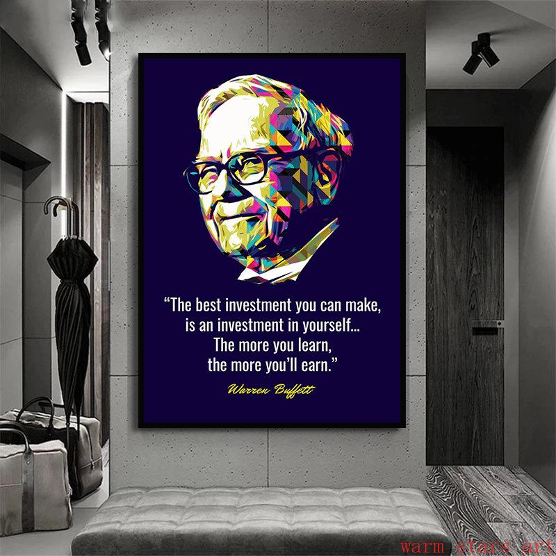 Уоррен Баффетт Мотивационные Цитаты Постеры Принты Известный Фильм Холст Живопись Настенное Искусство Картины Искусство для Гостиной Домашний Декор