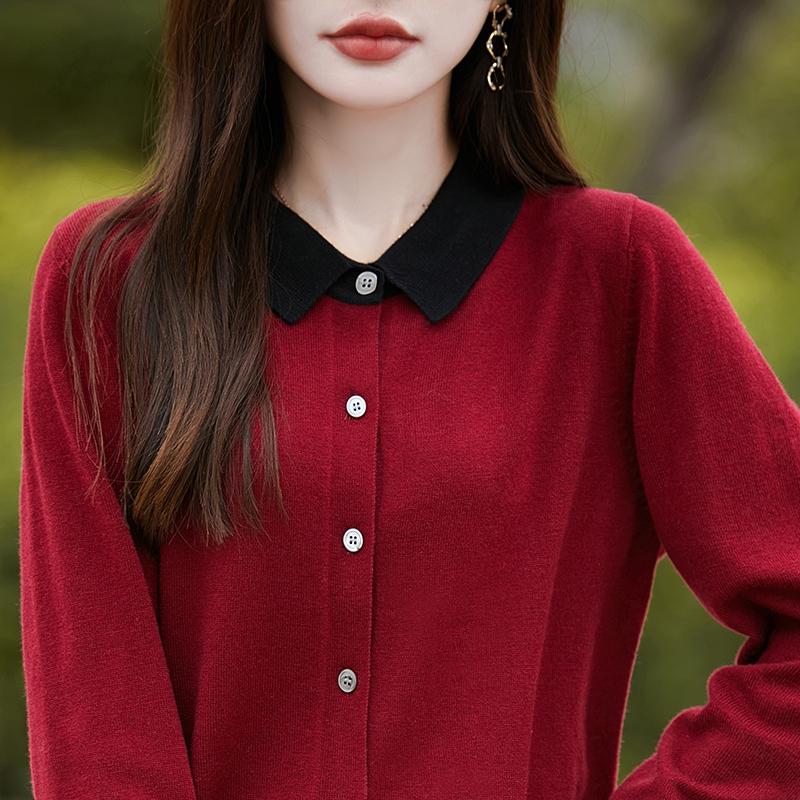 Женский кашемировый кардиган Qinghe кашемир 50% шерсть 50% шелк Женский осенне-зимний кашемировый кардиган мягкий и теплый