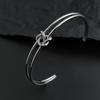 Simple Double Layer Steel Wire Bow Stainless Steel Gold Plated Bracelet, High Quality Waterproof Silver Jewelry, Gift for Women