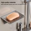 Space Aluminum Soap Box Wall Mounted Soap Container Tray Soap Dish  Bathroom Kitchen Sink Organizer