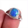Кольцо из чистого серебра 925 пробы с натуральным эфиопским опалом ручной работы S.7 m1Y26