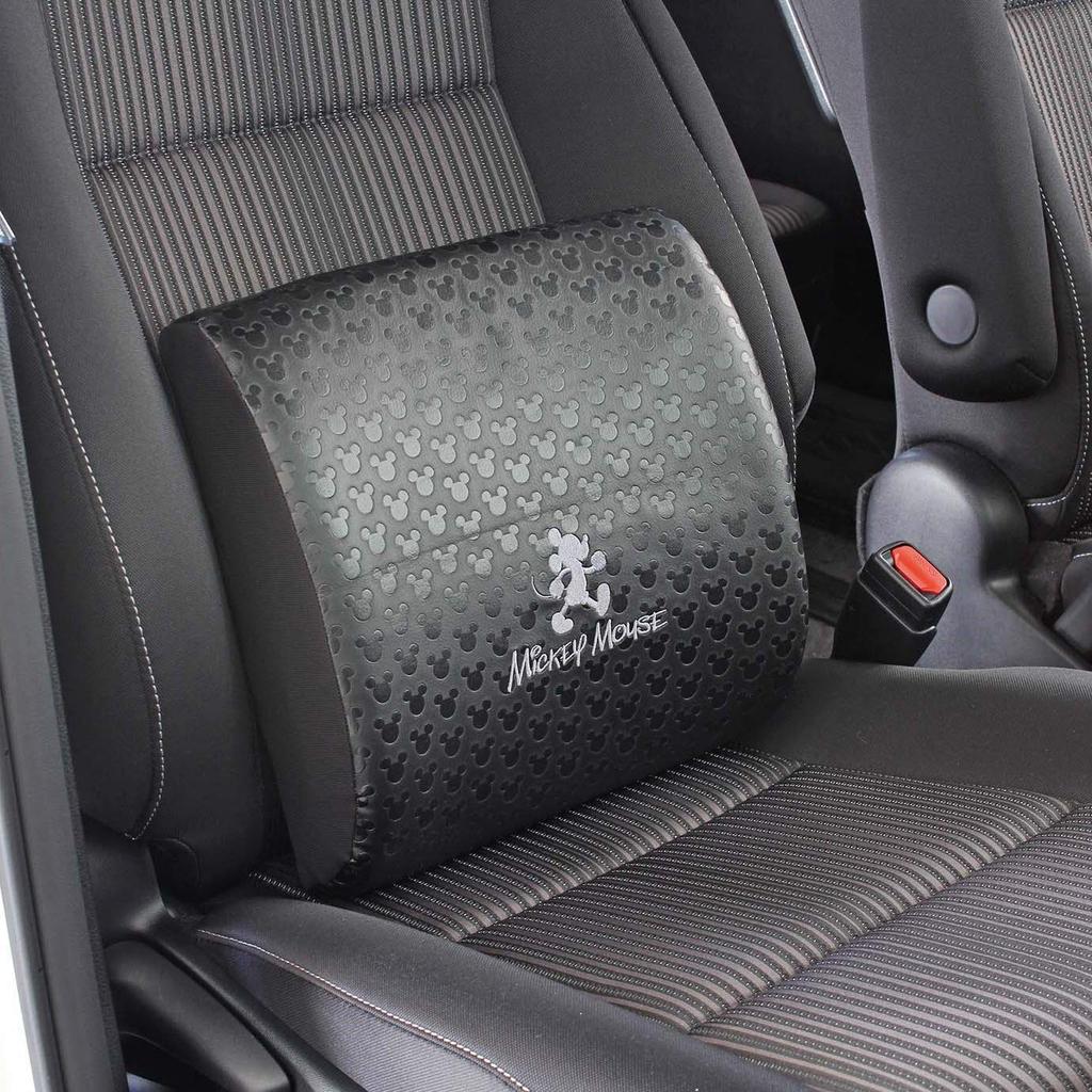 Napolex Car Memory Foam Fits Perfectly In the Lower Relieves Lower Back Pain and Disney Mickey Mouse Cushion, Back, Fatigue, Leather-Look Design,