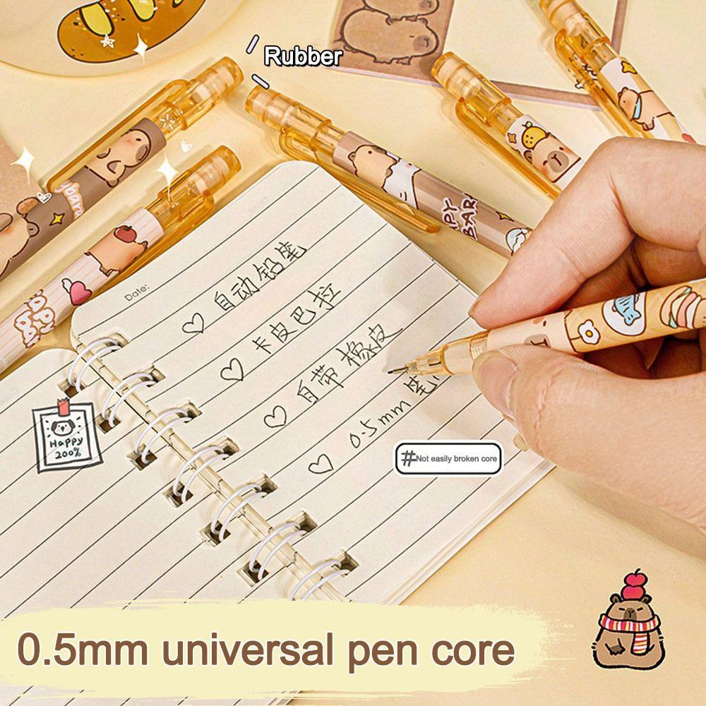 6 шт. с ластиком Capybara механический карандаш пресс подвижный карандаш творческий эскиз карандаш для студентов