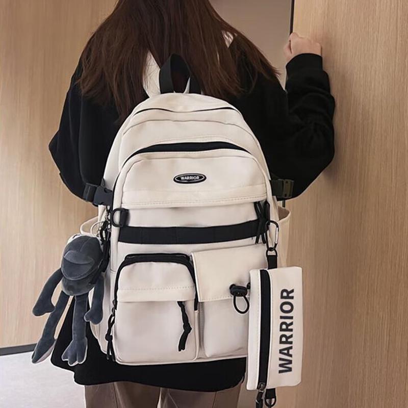 Warrior High-Capacity Casual Simple Nylon Backpack Unisex Backpack H22B08U50327