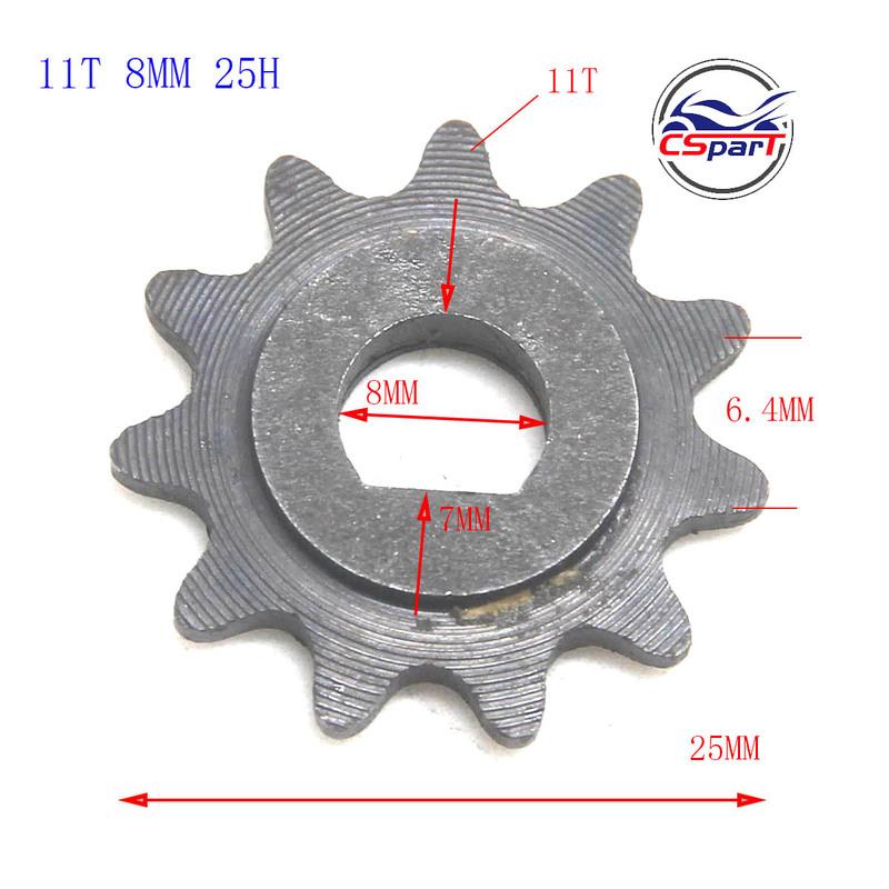 10 11 12 Tooth 10T 11T 12T 25H T8F D Type 8MM 10MM Razor EVO X-Treme IZIP E Scooter Motor Sprocket MY1020