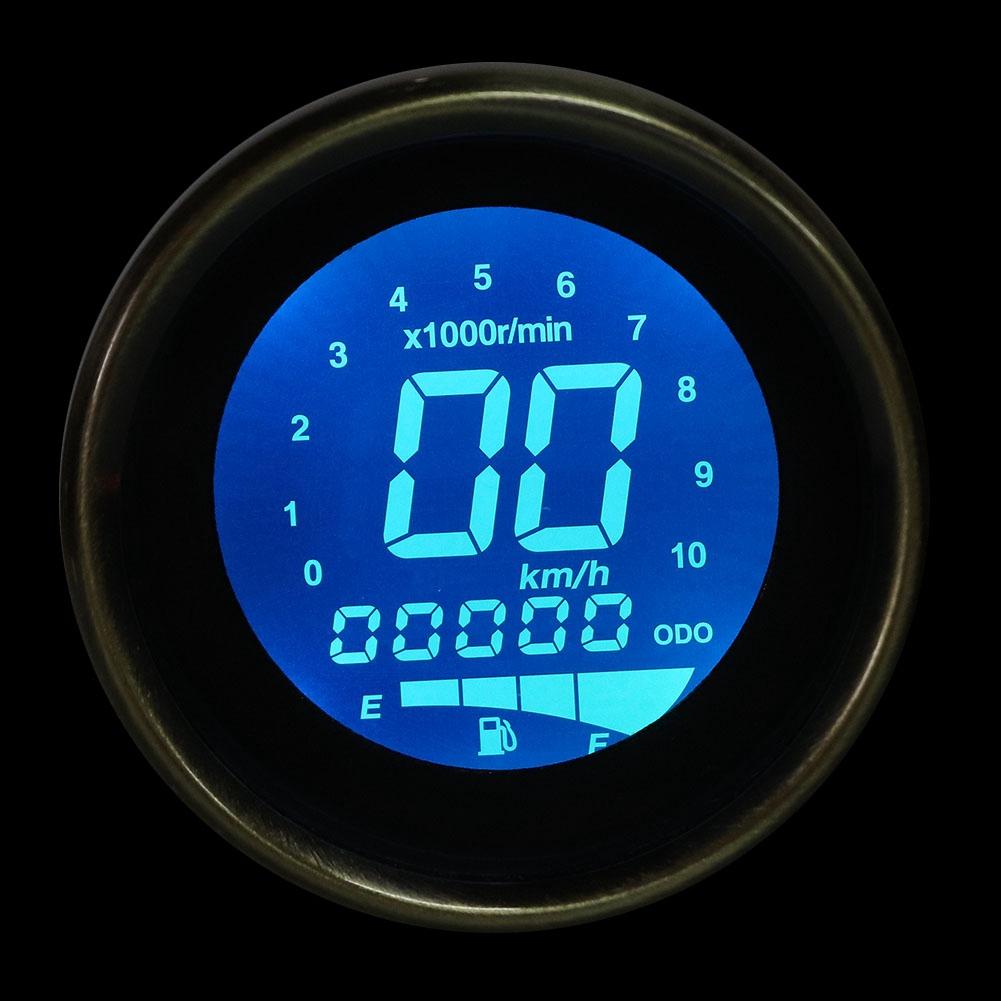 Универсальный LCD Спидометр Одометр Тахометр для Мотоцикла(Желтая медь)