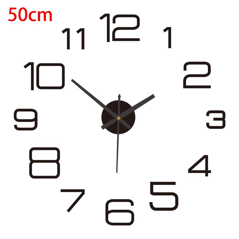 DIY 3D Wall Clock Luminous Frameless Design Mirror Surface Sticker Large Modern Home Office Living Room Decor