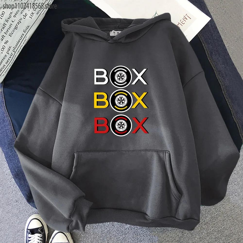 Cartoon F1 Hoodies Men Car Box Box Box Sweatshirt with Hooded Women's Clothing Games Men Clothes Y2k Long Sleeve Tops