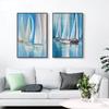 Modern Abstract Sailing Boat Oil Canvas Painting Blue Ship Posters And Prints Wall Art Picture For Living Room Decor No Frame