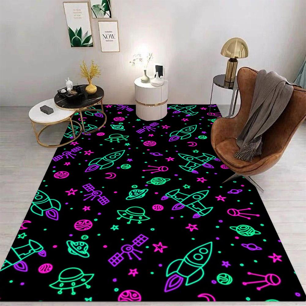 Space Planet Carpet Starry Sky Carpets for Living Room Decor Illusion Sofa Rugs Home Bedroom Nonslip Area Floor Mat Kid Play Mat