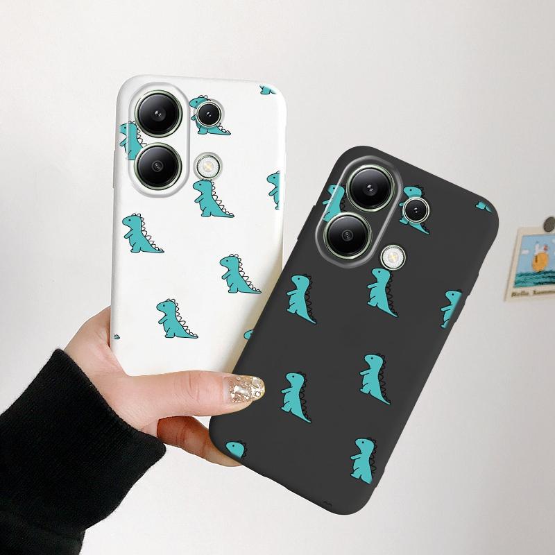Мягкий силиконовый чехол с рисунком динозавра для Samsung A55 A35 M35 Xiaomi Redmi Note 13 Pro iPhone Huawei Honor Realme Camera Защитный противоударный чехол
