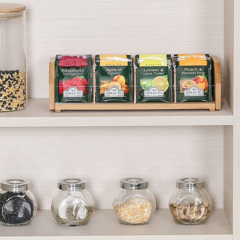 Natural Bamboo Belt Storage Box Save Space Belt Display Rack Purse Storage Holder Women